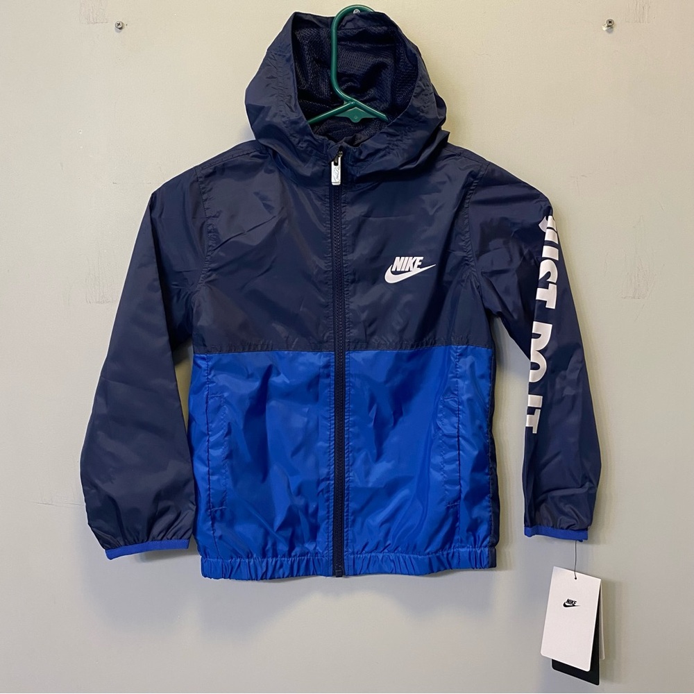 NWT Boys Nike Just Do It Windrunner Jacket Navy Blue 5-6 YRS S (6-7) - Picture 4 of 16